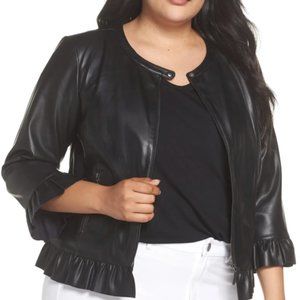 Sejour Faux Leather Black Jacket-New Condition